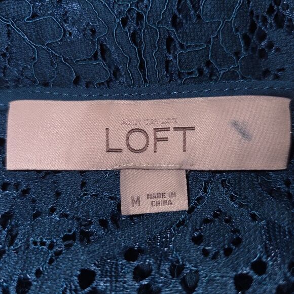 Loft Ann Taylor Floral Lace Blouse Top Size Medium - Picture 6 of 6